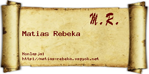 Matias Rebeka névjegykártya